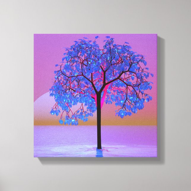 Toile Coucher de soleil sur un arbre (Recto)