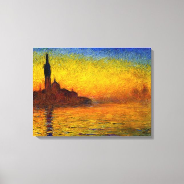 Toile Coucher de soleil sur Venise par Claude Monet Canv (Recto)