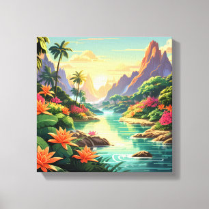 Toile Coucher de soleil tropical
