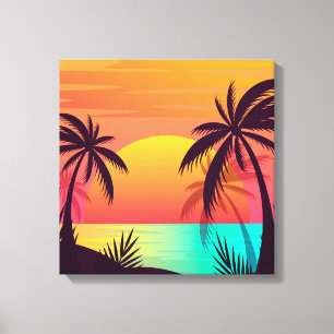 Toile Coucher de soleil tropical