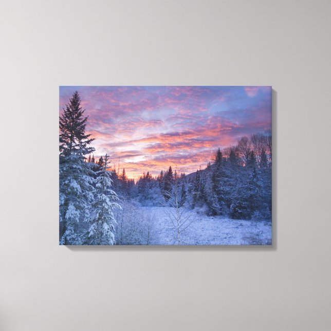 Toile Coucher de soleil vibrant peint le ciel au-dessus  (Recto)