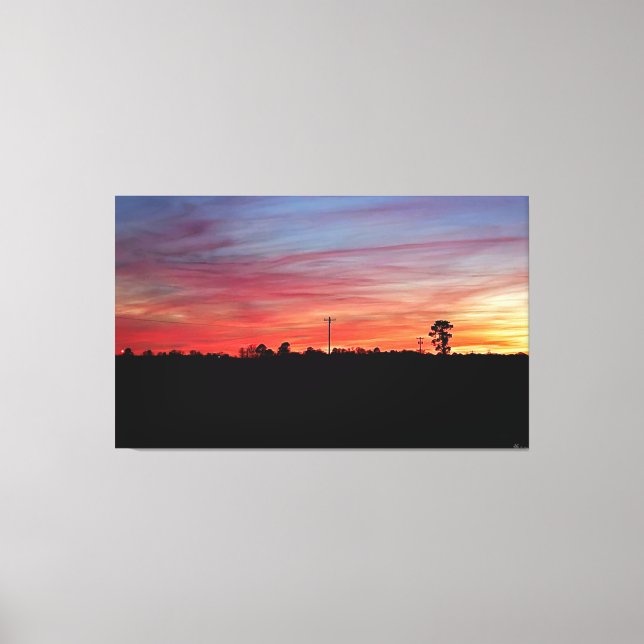 Toile Coucher de soleil vibrant sur champ ouvert #2 (Recto)