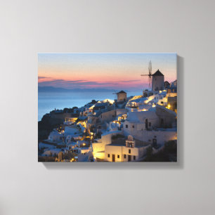 Toile Coucher du soleil à Oia Grèce