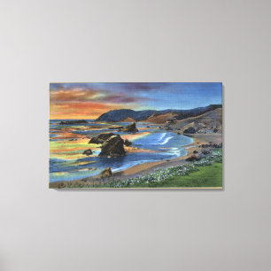 Toile Coucher du soleil au cap San Sabastian sur