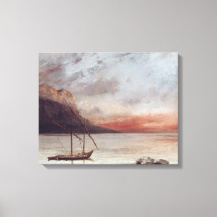 Toile Coucher du soleil au-dessus de lac Leman, 1874