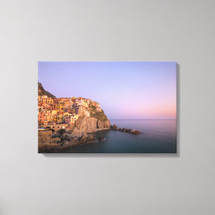 Toile Coucher du soleil au-dessus de village de Manarola
