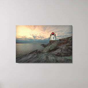 Toile Coucher du soleil au phare de colline de château