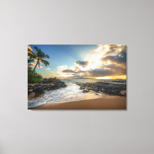 Toile Coucher du soleil de crique de plage de Makena