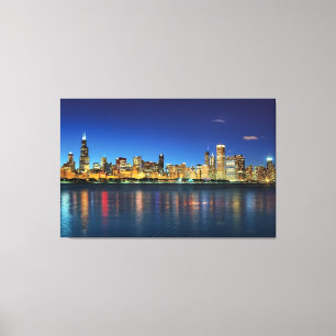 Toile Coucher du soleil d'horizon de Chicago
