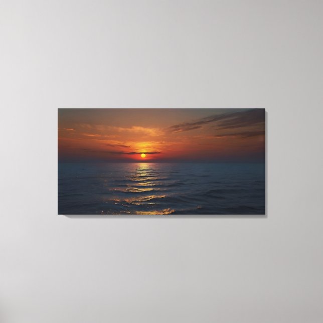 Toile Coucher du soleil sur l'art marin (Recto)