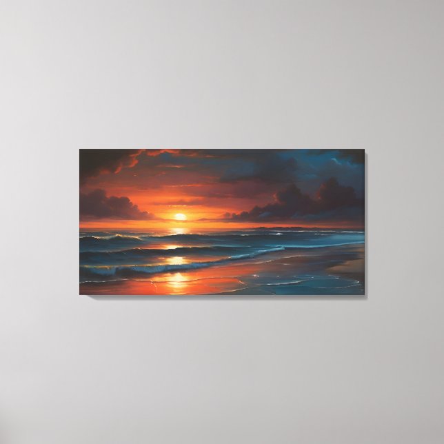Toile Coucher du soleil sur l'art marin (Recto)