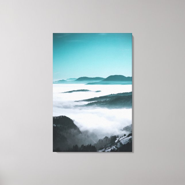 Toile Couches de collines, brouillard et arbres (Recto)