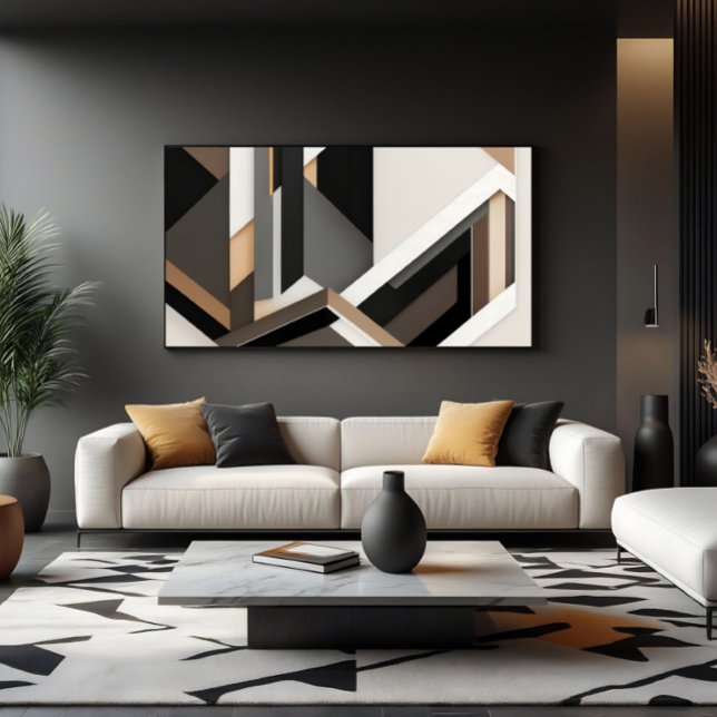 Toile Couches Géométriques Neutres 3D (Créateur téléchargé)