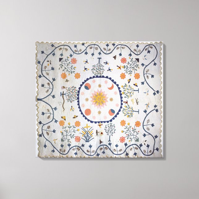 Toile Couette appliquée avec soleil, lune, étoiles (Recto)