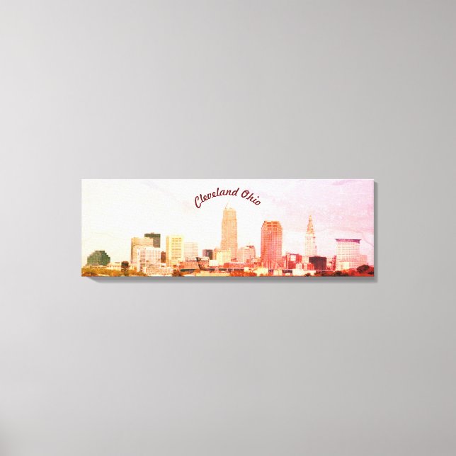 Toile couleur Cleveland Skyline Imprimer (Recto)