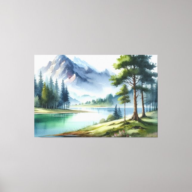 Toile Couleur colorée paysage aquarelle (Recto)