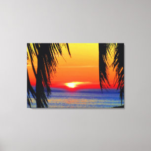 Toile Couleur d'eau du coucher de soleil Mazatlan
