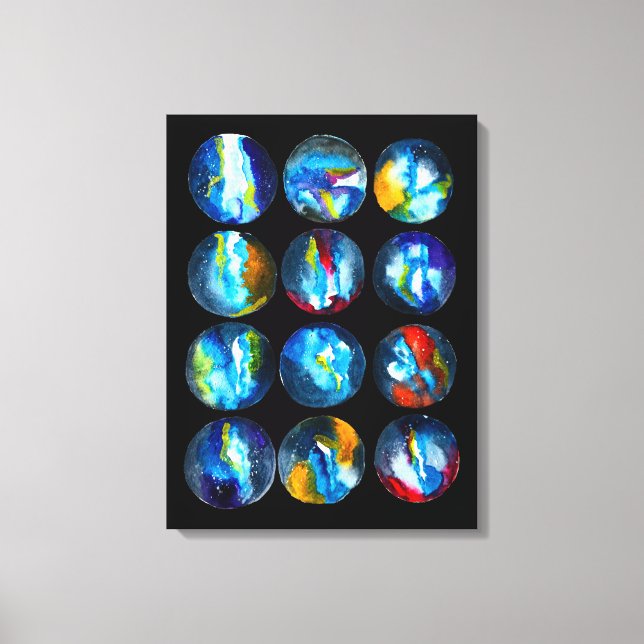Toile Couleur d'eau nébuleuse de la galaxie de la planèt (Recto)