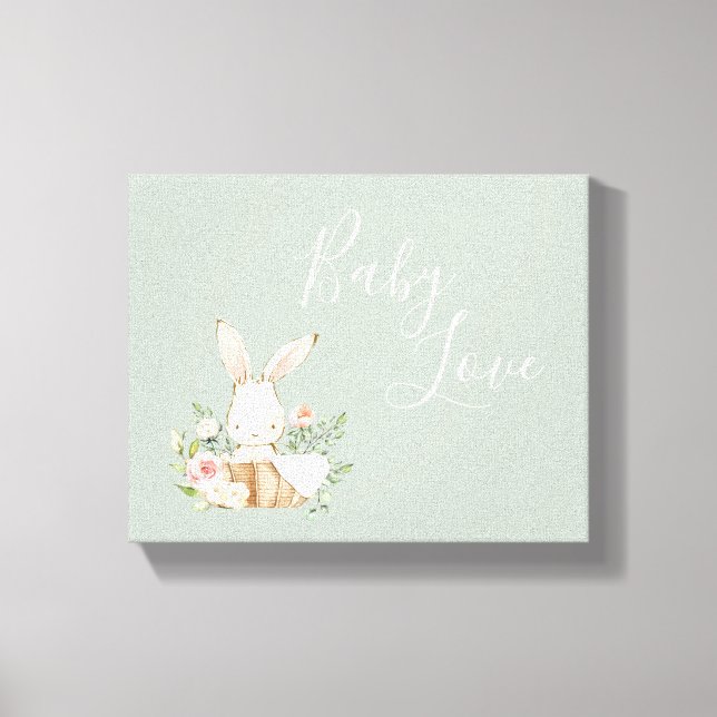Toile Couleur d'eau verte du lapin Sage (Recto)