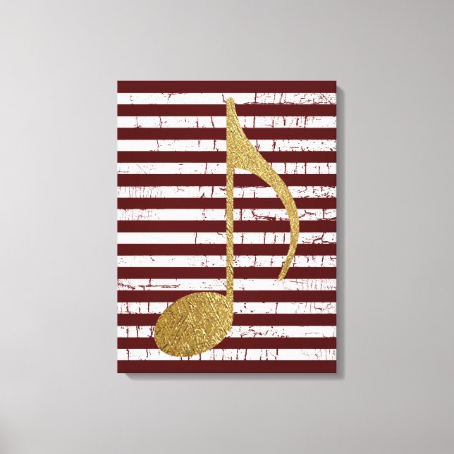 Toile couleur or Musical Note avec rayures (Recto)