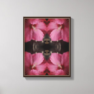 Toile Couleur partielle rose Hibiscus couleur Abstraite