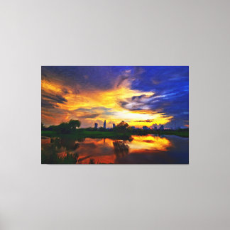 Toile Couleurs Abstraites | Coucher de soleil de Saïgon