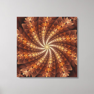 Toile Couleurs chaudes, motif d'art fractal moderne trip
