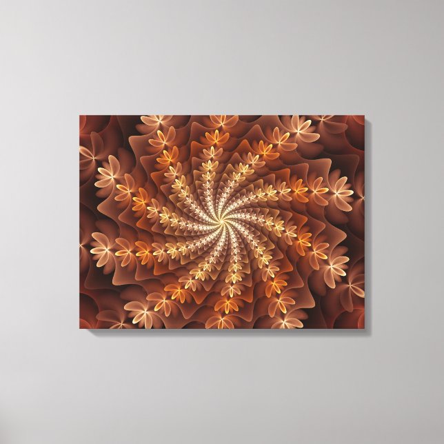 Toile Couleurs chaudes, Trippy Moderne Motif d'art fract (Recto)