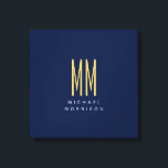 Toile Couleurs d'or bleu Monogramme Lettres initiales No<br><div class="desc">Représenter ce design moderne et élégant. Ce modèle peut être customisé pour répondre à tous les métiers professionnels.</div>