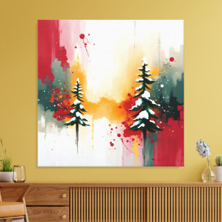 Toile Couleurs festives de Noël Fréquence Abstrait Hiver