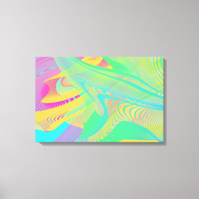Toile COULEURS FLUO - Art Fractal - (Recto)