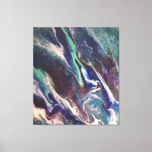 Toile Couleurs océaniques Abstraites dans une impressio
