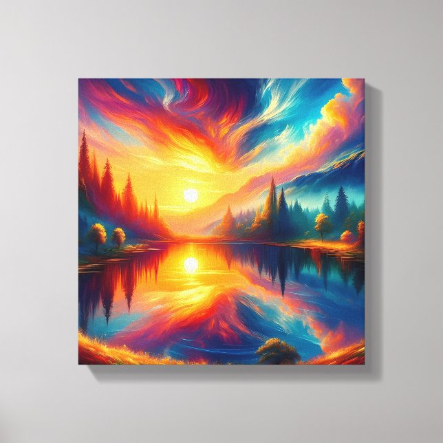 Toile Couleurs sur le lac (Recto)
