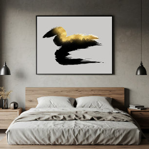 Toile Coup de pinceau doré Art abstrait
