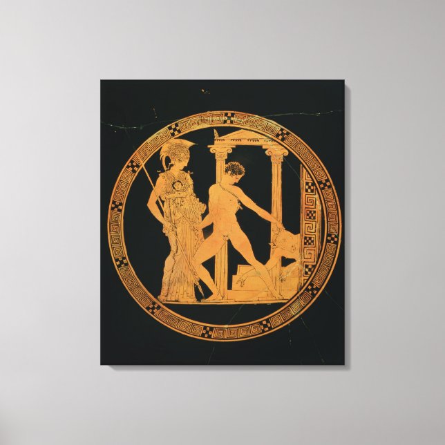 Toile Coupe à silhouette rouge représentant Athéna, Thés (Recto)