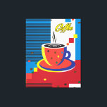 Toile Coupe de café Abstraite Art contemporain tendance<br><div class="desc">Art Contemporain Abstrait Couleur "Beautiful Fashion Woman with Coffee Cup" Pop Art tendance RETRO Illustration, Art Work for Wonderful Holiday Gifts and Presents, Home, Home Décor, Art & Décor > Art encadré et fini > Toile Art. Produit d'art décoratif, Extraordinaire Don your beautiful family, children and friends. Design moderne de...</div>