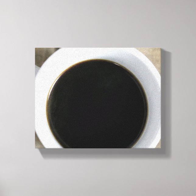 Toile Coupe de café noir dans une Mug blanche sur Crate  (Recto)