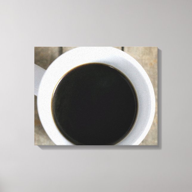 Toile Coupe de café noir dans une Mug blanche sur Crate  (Recto)
