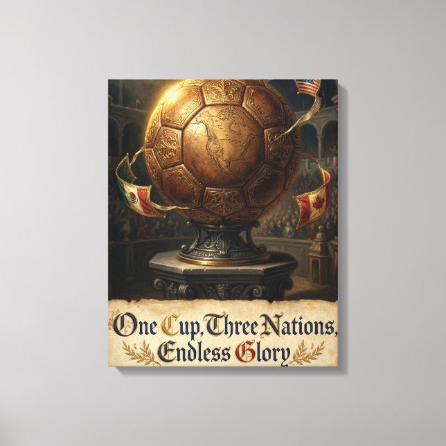 Toile Coupe du Monde 2026 Renaissance Affiche de Footbal (Recto)