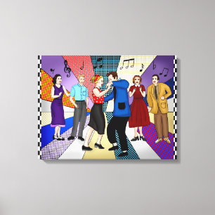 Toile Couple Dancing   Retro Nostalgic années 1950