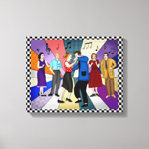 Toile Couple Dancing   Retro Nostalgic années 1950