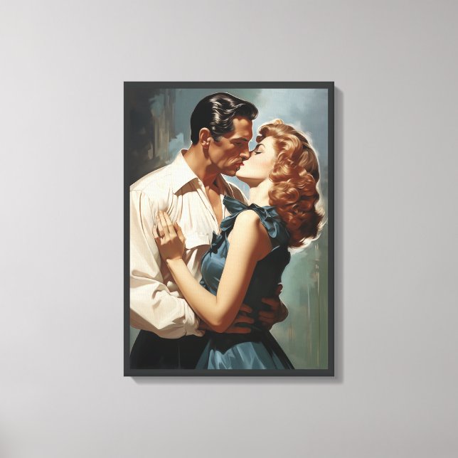 Toile Couple de baiser vintage (Recto)