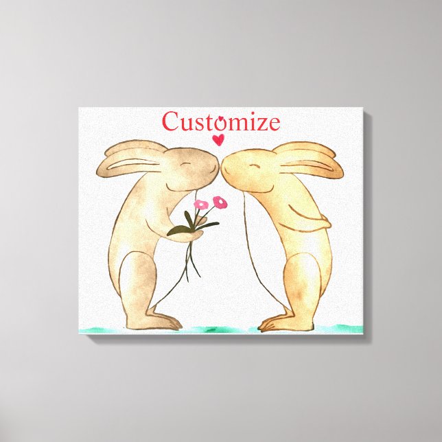 Toile Couple de lapins s'embrassant Thunder_Cove (Recto)
