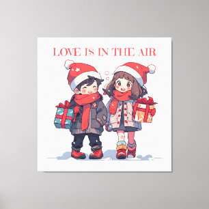 Toile Couple de Noël - L'amour est dans l'air