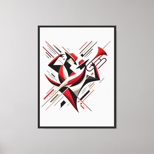 Toile Couple de trombone de jazz abstrait (Recto)
