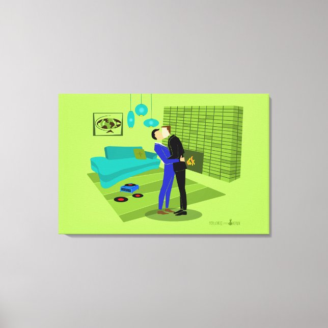 Toile Couple gay rétro dans l'amour (Recto)