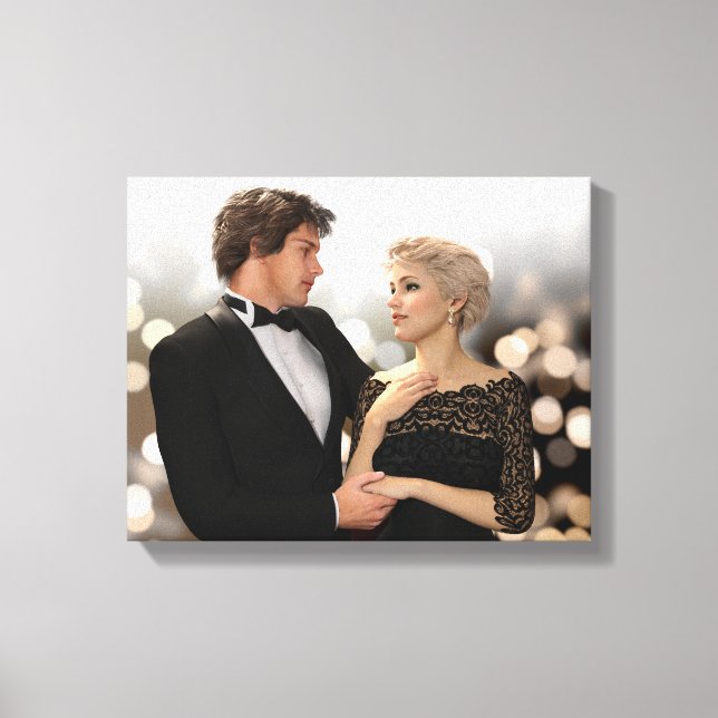 Toile Couple glamour avec Twinkling Bokeh (Recto)