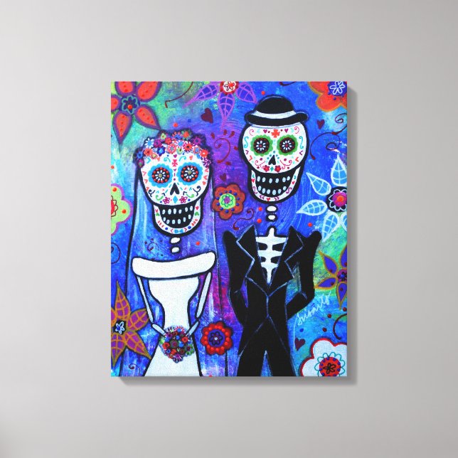Toile Couple mariage Dia de los Muertos (Recto)