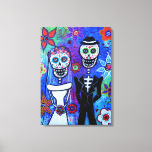 Toile Couple mariage Dia de los Muertos