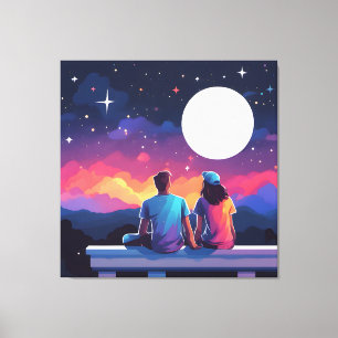 Toile Couple stargazing